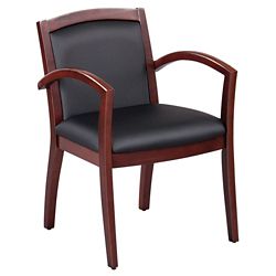 Expressions Set of 6 Full Back Faux Leather Wood Frame Chairs
