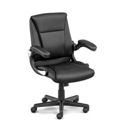 Faux Leather Petite Executive Chair With Flip Arms