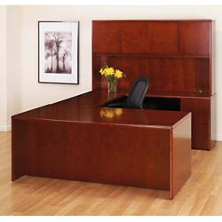 U-Desk with Bow Top and Hutch