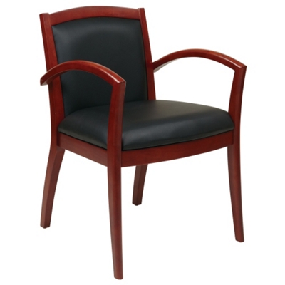Wood Frame Leather Guest Chair