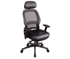 Space Office Chair with Leather Seat and Headrest