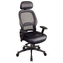 Space Office Chair with Leather Seat and Headrest