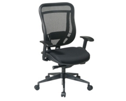 Executive High Back with Mesh Back and Upholstered Seat with Gunmetal Frame