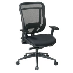 Executive High Back with Mesh Back and Upholstered Seat with Gunmetal Frame