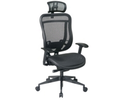 Executive High Back Mesh Chair with Headrest and Gunmetal Frame