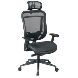 Executive High Back Mesh Chair with Headrest and Gunmetal Frame
