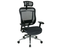Executive High Back Mesh Chair with Headrest and Aluminum Frame