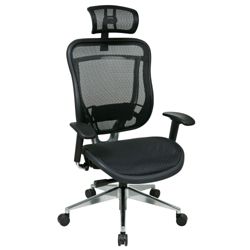 Executive High Back Mesh Chair with Headrest and Aluminum Frame