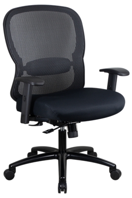 Linear Mesh Back Big and Tall Chair with Memory Foam Fabric Seat