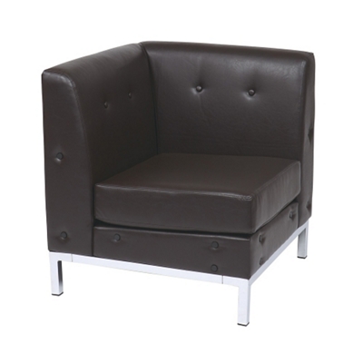 Black leather corner outlet chair