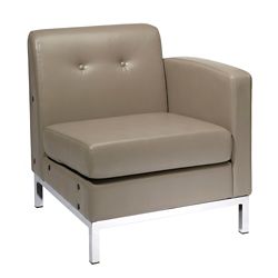 Right Facing Single Arm Faux Leather Chair for Sectional