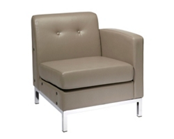 Right Facing Single Arm Faux Leather Chair for Sectional