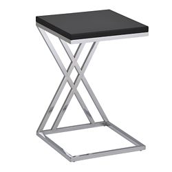 Contemporary Chrome Frame Accent Table - 16"W