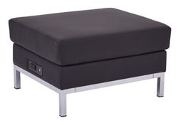 Faux Leather Ottoman with Power - 29.25"W
