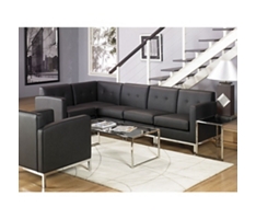 Wall Street Faux Leather L-Shaped Sofa