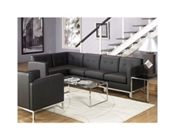 Wall Street Faux Leather L-Shaped Sofa