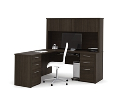 Embassy Reversible L-Shaped Desk with Hutch