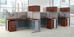 Three-Person L-Desk Workstation Set