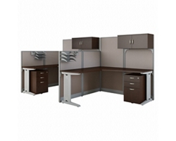 Office-in-an-Hour Two Person Cubicle Set - 63"H x 130"W x 65"D