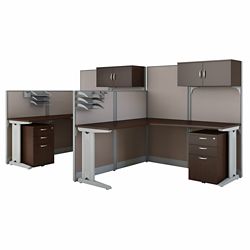 Office-in-an-Hour Two Person Cubicle Set - 63"H x 130"W x 65"D