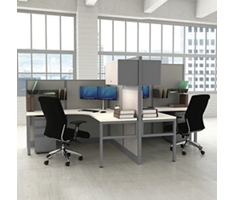 Corben Two Person L-Shaped Workstation Set - 95 cu. ft.