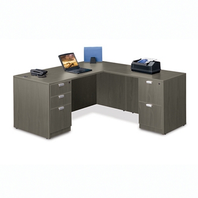 Contemporary Laminate L-Shaped Desk - 66"W x 78D"