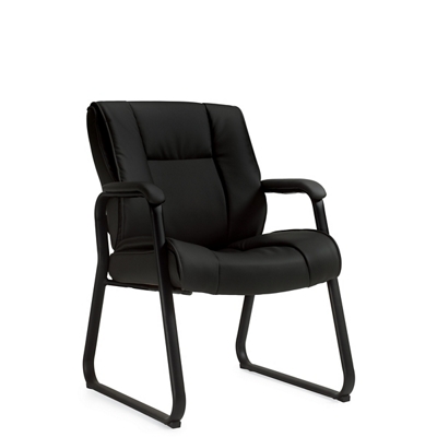 Contemporary Square Back Bonded Leather Guest Chair