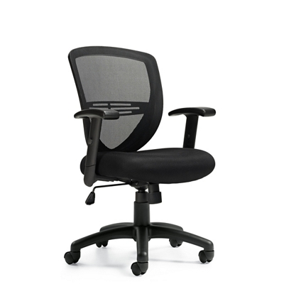 Contemporary Low Back Task Chair - Mesh Back/Fabric Seat