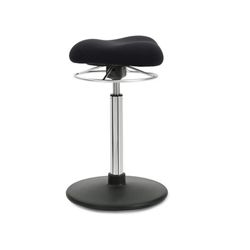Contemporary Adjustable-height Stool with Fabric Seat