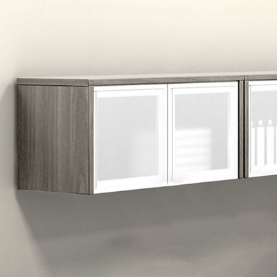 Contemporary Wall-Mounted Cabinet with Silver Doors - 36"W