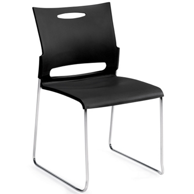 Contemporary Armless Plastic Stacking Chair