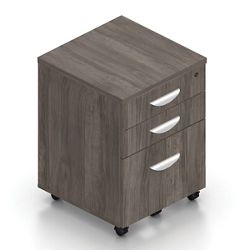 Contemporary Three Drawer Mobile File Pedestal - 16"W x 22"D