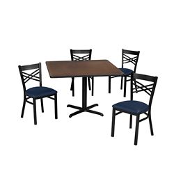 Cross Back Chair and 42"W Table Set