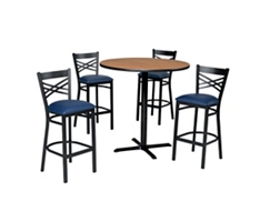 Cross Back Stool & Bar Table Set