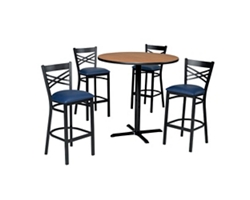 Cross Back Stool & Bar Table Set