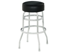 Vinyl Barstool with Chrome Frame and Foot Ring