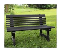 Recycled Plastic Outdoor Bench with Back - 48"W