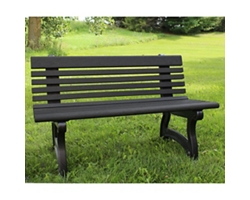 Recycled Plastic Outdoor Bench with Back - 48"W