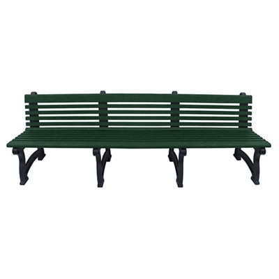 Recycled Plastic Outdoor Bench with Back - 96"W