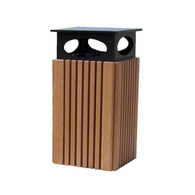 Recycled Plastic Covered Outdoor Trash, Outdoor Trash Receptacles