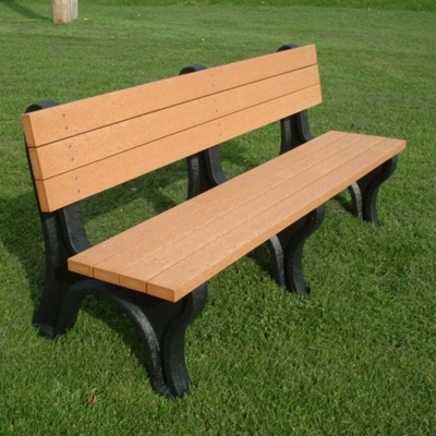 Deluxe Recycled Plastic Bench with Back 6' by Polly Products | NBF.com