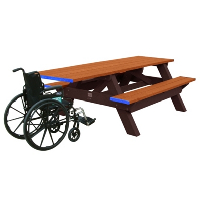Ada Accessible Recycled Plastic Deluxe Picnic Table 8 By Polly