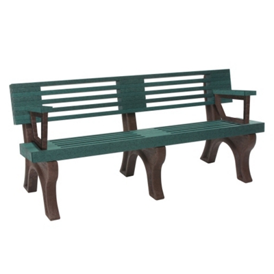 Outdoor Bench With Backrest And Arms 6 Ft By Polly Products Nbf Com