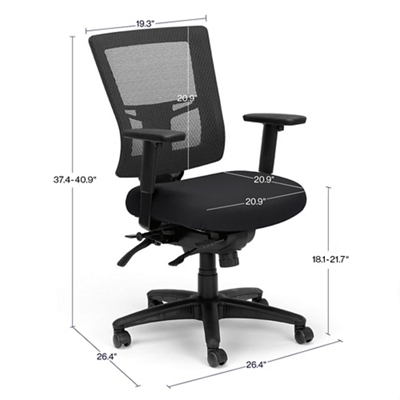 デスクチェア 7876 Perspective Mesh Mid-Back Ergonomic Office Chair
