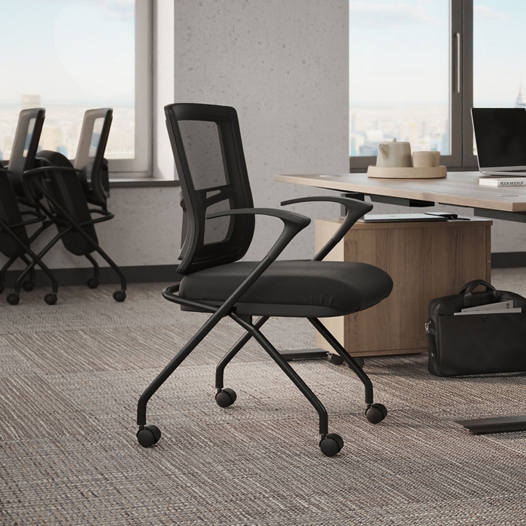 Perspective Mesh-Back Nesting Chair