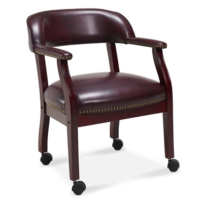 McKinley Leather Captain's Chair with Casters