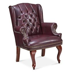 McKinley Faux Leather Wing Back Guest Chair