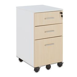 Brite Mobile Pedestal Box File with 3-Drawers