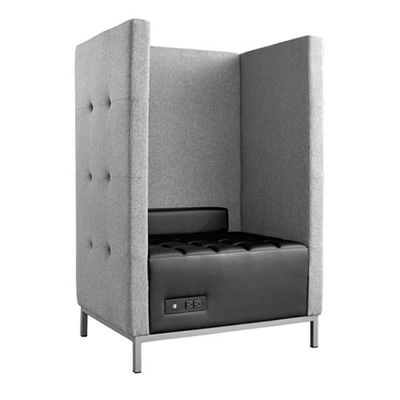 Traffic Modular Seating Lounge Privacy Chair with USB Outlet