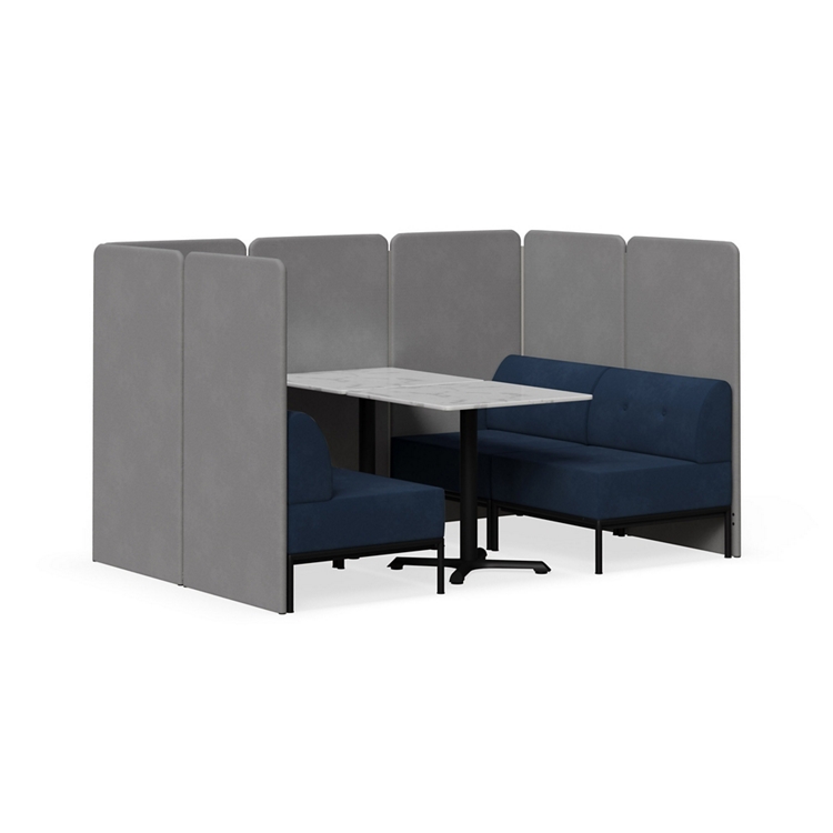 Drop In Lounge 4 Person Collaboration Booth with Panels
